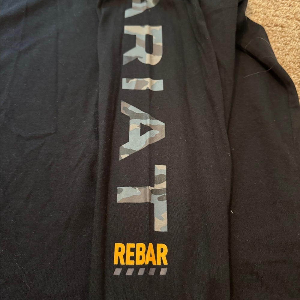 Ariat Black Tee with Camo and Yellow Details